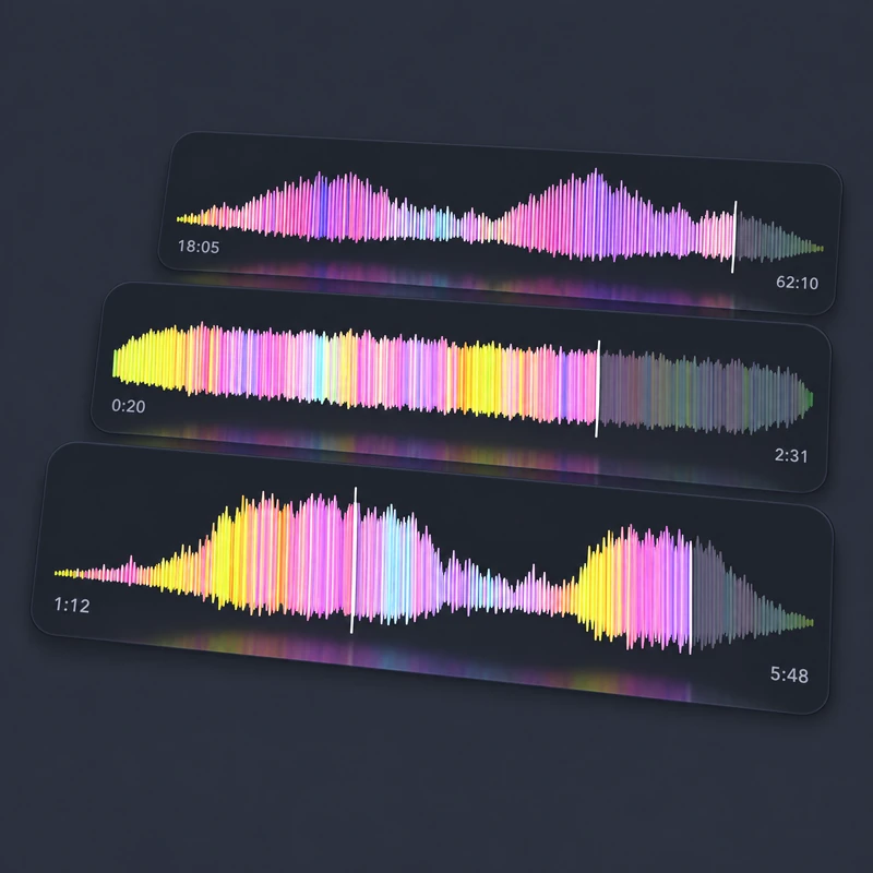 A FLAC track displayed as a full spectral waveform in Claimp on Mac